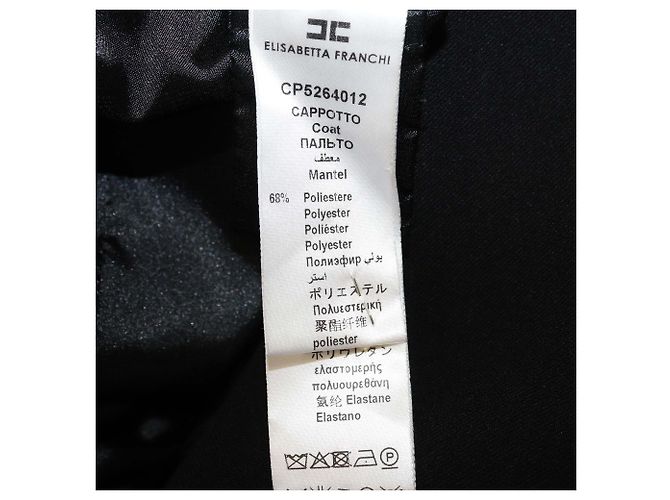Manteau en jersey noir avec détails à lacets Elisabetta Franchi - vue 6