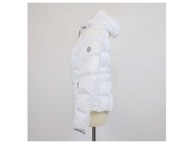 Bogner x Goan Thylmann Nylon Puffer Logo Patch Double Zip Hoodie Jacke in Weiß - Ansicht 3