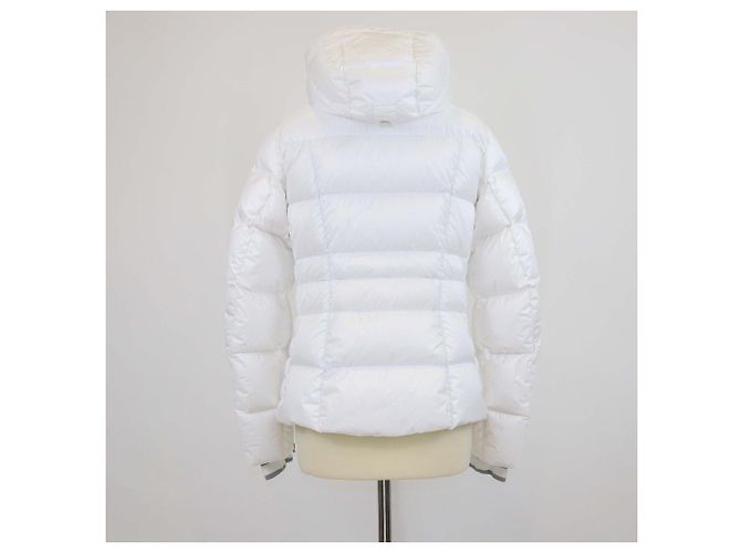 Bogner x Goan Thylmann Nylon Puffer Logo Patch Double Zip Hoodie Jacke in Weiß - Ansicht 4