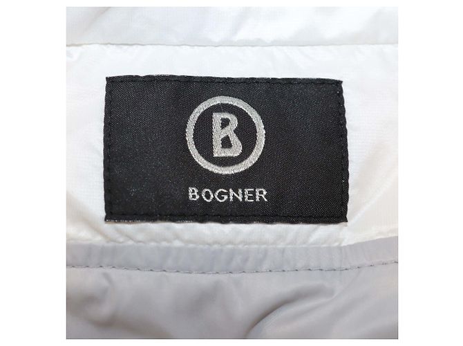 Bogner x Goan Thylmann Nylon Puffer Logo Patch Double Zip Hoodie Jacke in Weiß - Ansicht 6