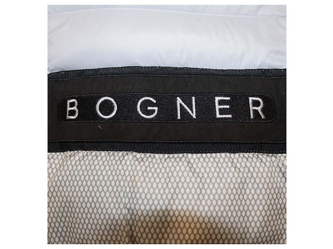 Bogner x Goan Thylmann Nylon Puffer Logo Patch Double Zip Hoodie Jacke in Weiß - Ansicht 7