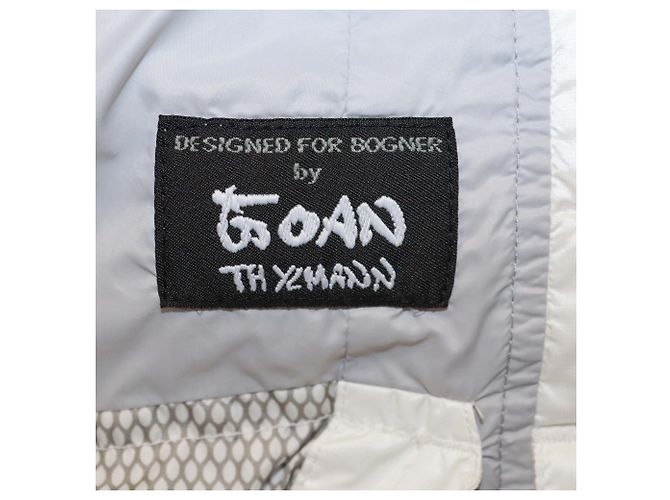 Bogner x Goan Thylmann Nylon Puffer Logo Patch Double Zip Hoodie Jacke in Weiß - Ansicht 8