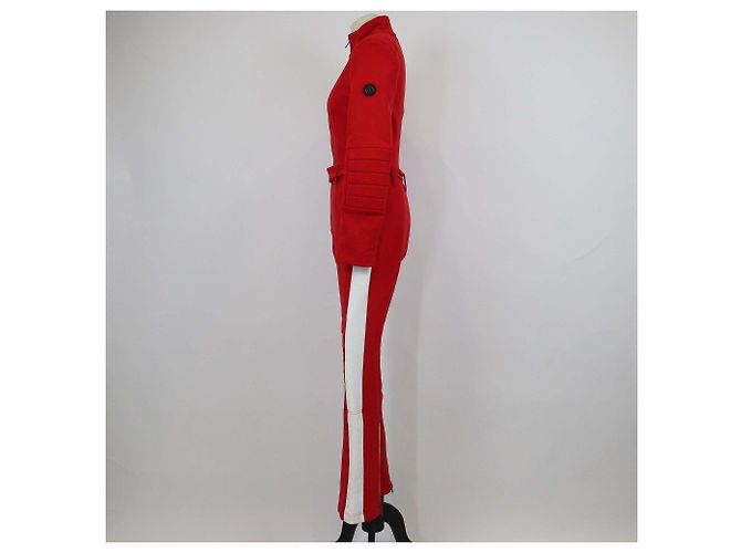 Tuta da sci Bogner Talisha a collo alto e maniche lunghe, nylon imbottito rosso/bianco - vista 2