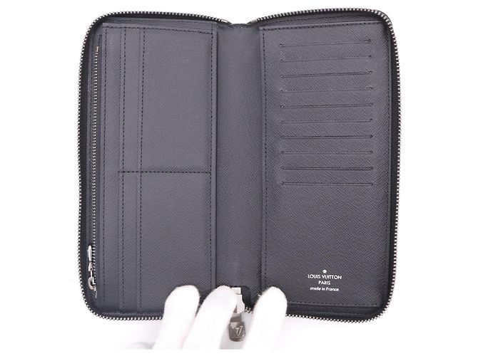 Louis Vuitton Monogram Eclipse Zippy Wallet Brown Black - view 12