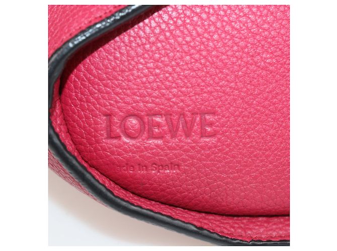 Bolsa Tiracolo Mini Bunny Loewe em couro vermelho e pele de carneiro Rosa - vista 6