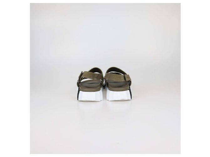 Hermès Sandali Electric Hermes in camoscio verde Beige - vista 5