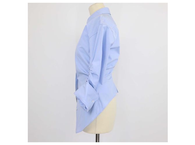Camicia button-down cintata in cotone blu Alexander Wang - vista 2