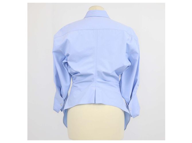 Camicia button-down cintata in cotone blu Alexander Wang - vista 3