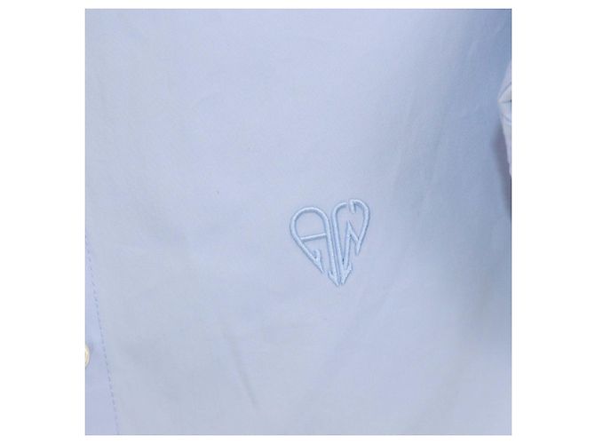 Camicia button-down cintata in cotone blu Alexander Wang - vista 4