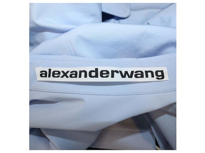 Camicia button-down cintata in cotone blu Alexander Wang - vista 6