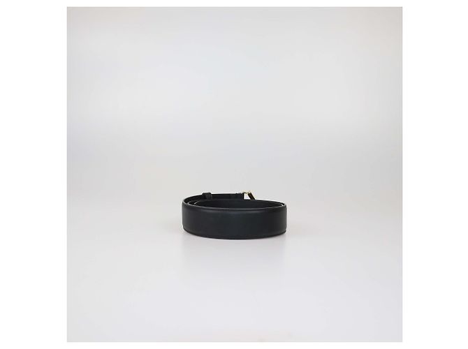 Cinto Fendi em couro preto com fivela F Logo - vista 3