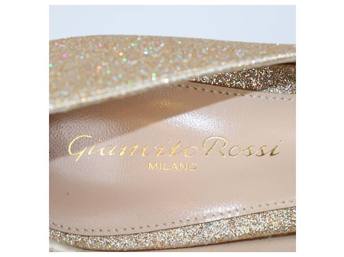 Décolleté a punta Gianvito Rossi Gold Glitter D'oro - vista 6