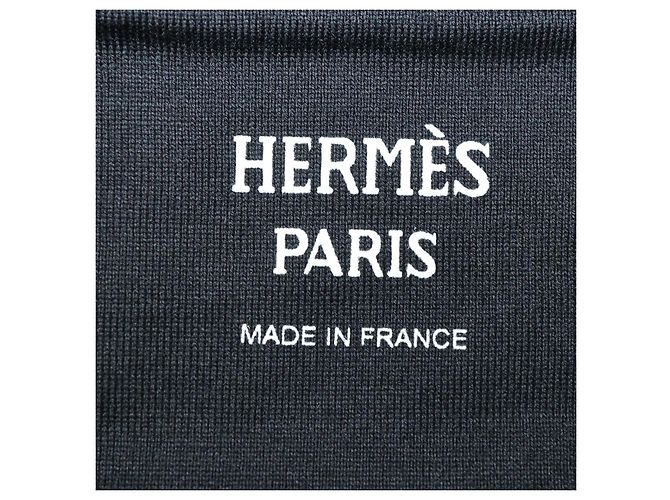 Hermès Camiseta de cuello redondo Hermes Black Cotton Droit Poche Brodee Negro - vista 5