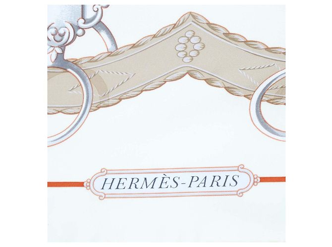 Hermès Foulard Hermes Cream Silk Lift Profile 90 Crudo - Ansicht 3