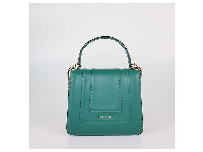 Bulgari Borsa a mano piccola Bvlgari Serpenti Forever in pelle verde - vista 3