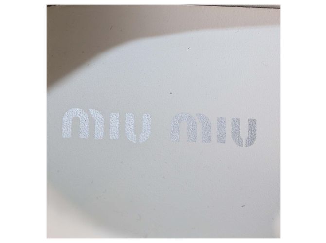 Sneakers basse con platform in pelle bianca Miu Miu Bianco - vista 6