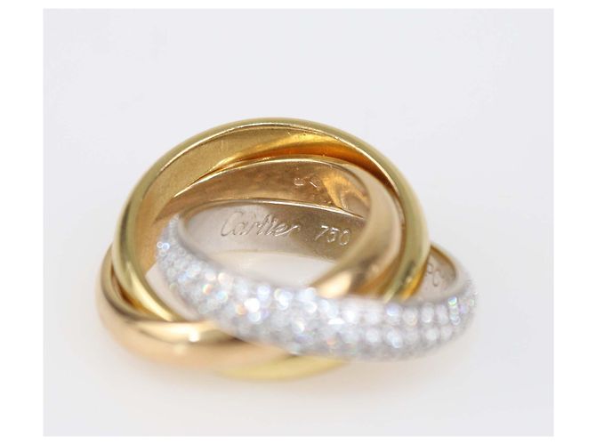 Anello Trinity De Cartier in Oro 18K Tre Toni Misura 49 - vista 6