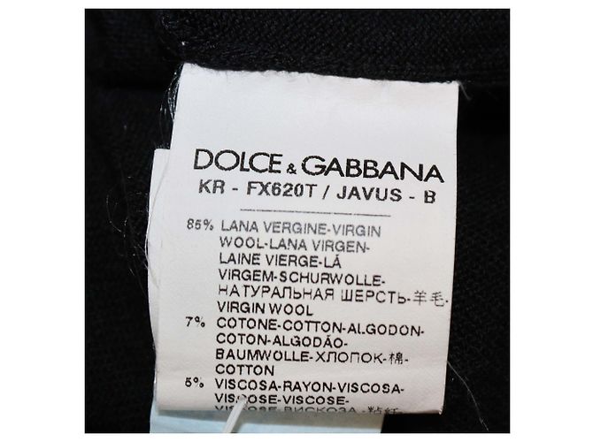 Top sem mangas Dolce & Gabbana em mistura de lã preto com painel de renda - vista 6