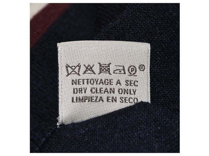 Hermès Hermes V-Ausschnitt Langarmpullover aus Kaschmir & Seide in Navy Blue Marineblau - Ansicht 7