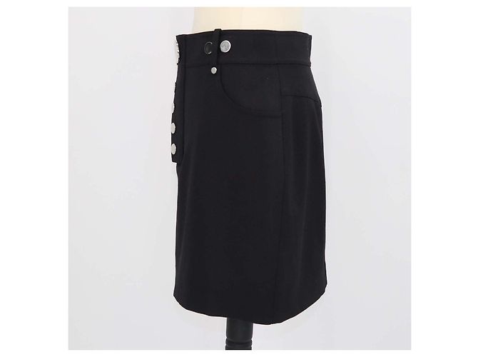 Minigonna in lana nera con borchie Alexander Wang Nero - vista 2