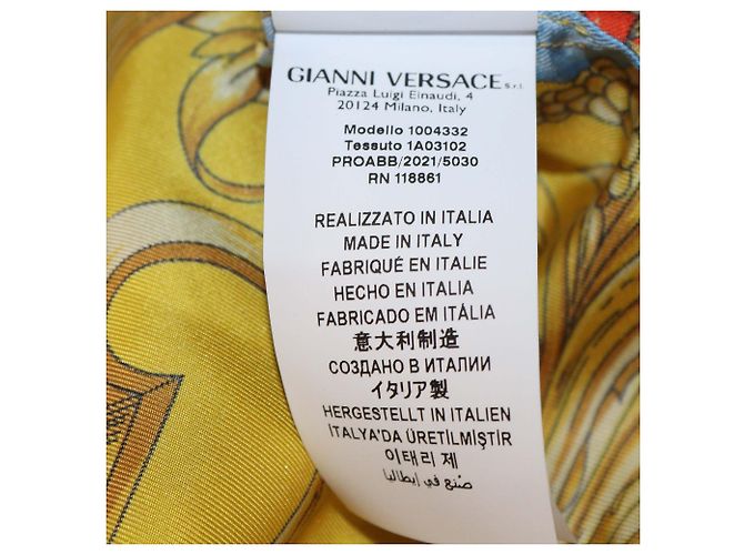Versace Goddess Foulard V-Ausschnitt Pullover aus Wolle & Seide Schwarz/Multicolor Mehrfarben - Ansicht 7