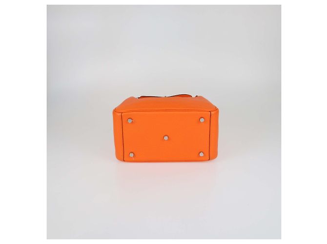 Hermès Borsa Hermes Lindy 26 in pelle Clemence Orange Minium Arancione - vista 4