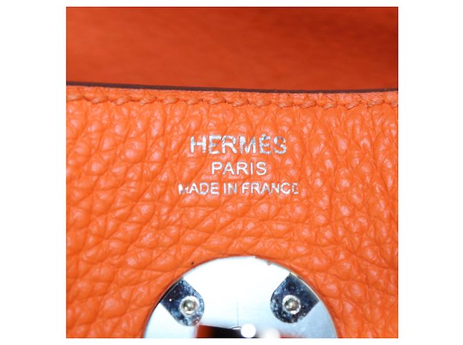Hermès Borsa Hermes Lindy 26 in pelle Clemence Orange Minium Arancione - vista 5