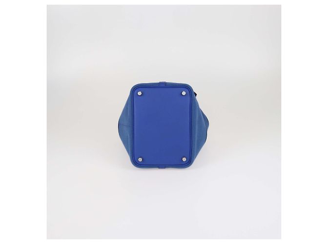 Hermès Borsa Picotin Lock 18 Hermes Egee/Bleu Royal Toile Goeland e pelle Swift con tasche - vista 5