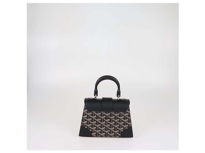 Borsa a mano Mini Saigon Goyard Black Goyardine Canvas Letters Camouflage Nero - vista 3