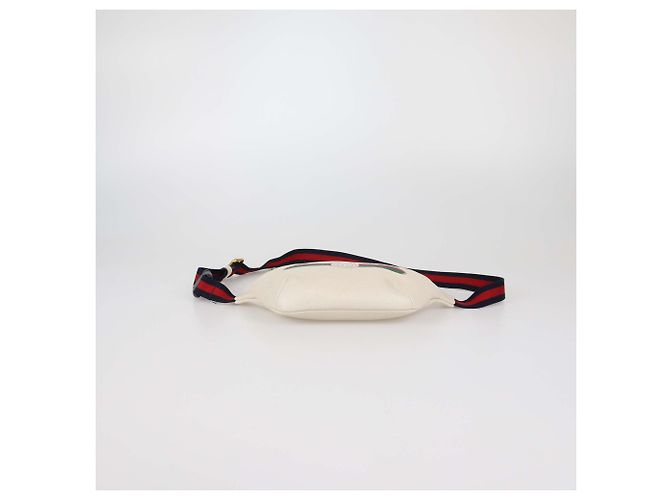Borsa cintura Gucci in pelle Off White con logo Web - vista 4