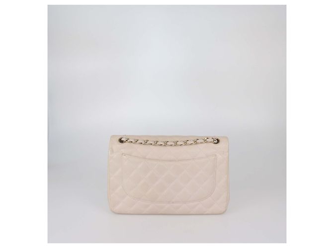 Borsa Chanel Jumbo Classic Double Flap in pelle matelassé Light Beige - vista 3