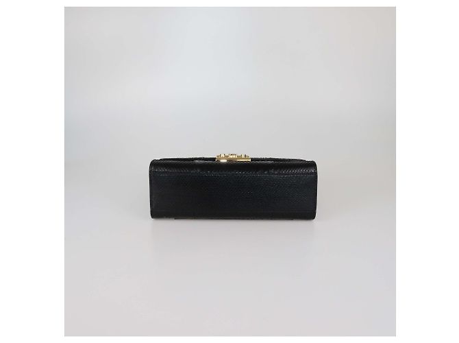 Borsa a tracolla Gucci Medium Padlock in pitone nero - vista 4