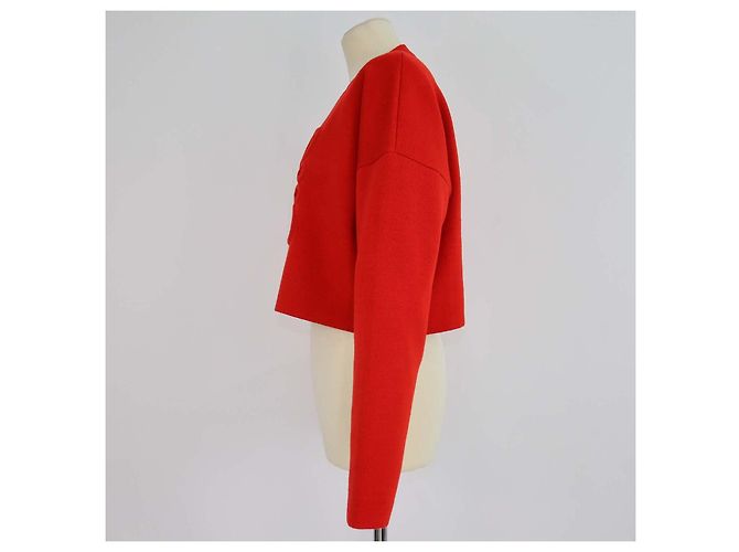 Loewe cropped Strickpullover aus roter Wollmischung mit Anagramm - Ansicht 2