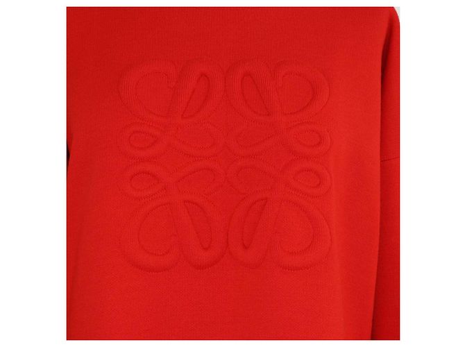 Loewe cropped Strickpullover aus roter Wollmischung mit Anagramm - Ansicht 4