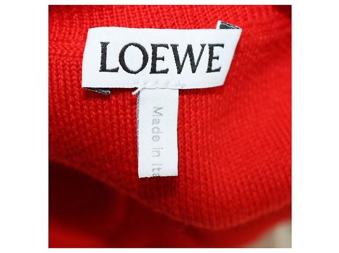 Loewe cropped Strickpullover aus roter Wollmischung mit Anagramm - Ansicht 5