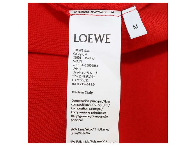Loewe cropped Strickpullover aus roter Wollmischung mit Anagramm - Ansicht 6