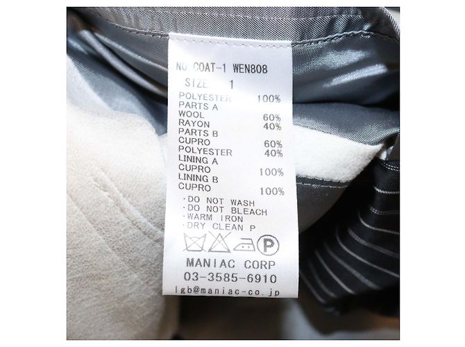 Autre Marque L.G.B. Off White Wool Blended Long Sleeve Coat - view 7