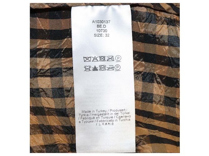 Vestido largo de poliéster a cuadros plisados marrón Ganni Castaño - vista 6