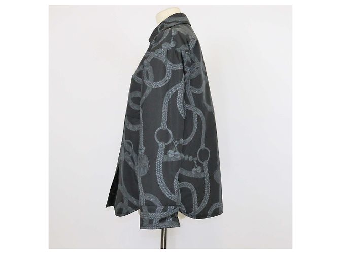 Hermès Hermes Palefroi Remix Wendbare Jacke aus grauem Polyester - Ansicht 2