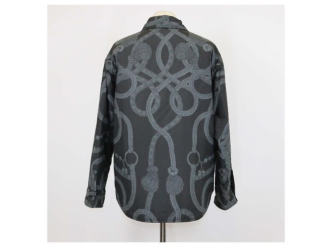 Hermès Hermes Palefroi Remix Wendbare Jacke aus grauem Polyester - Ansicht 3