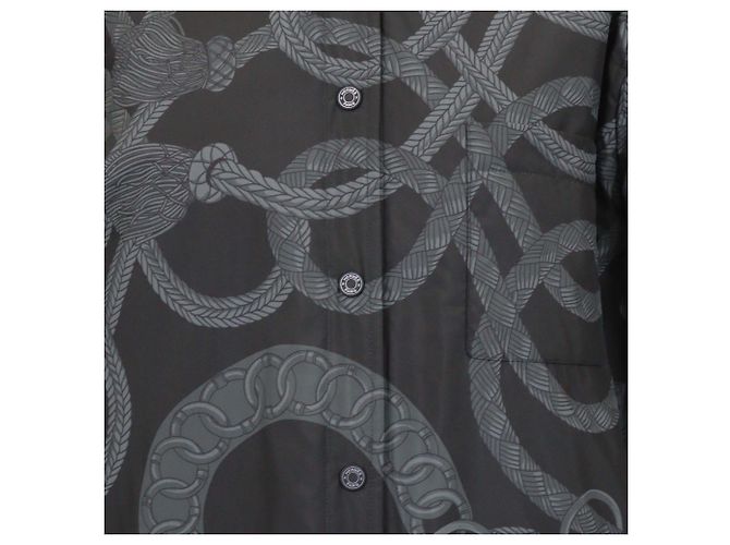 Hermès Hermes Palefroi Remix Wendbare Jacke aus grauem Polyester - Ansicht 4