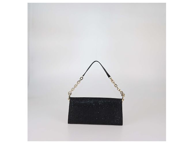 Clutch Riane in tessuto glitterato nero Jimmy Choo - vista 3