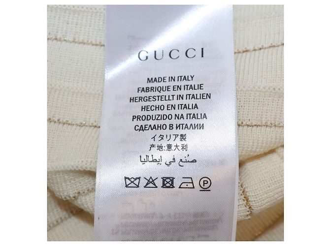 Falda midi plisada de punto de lana Lurex crema/oro Gucci Dorado Crudo - vista 6