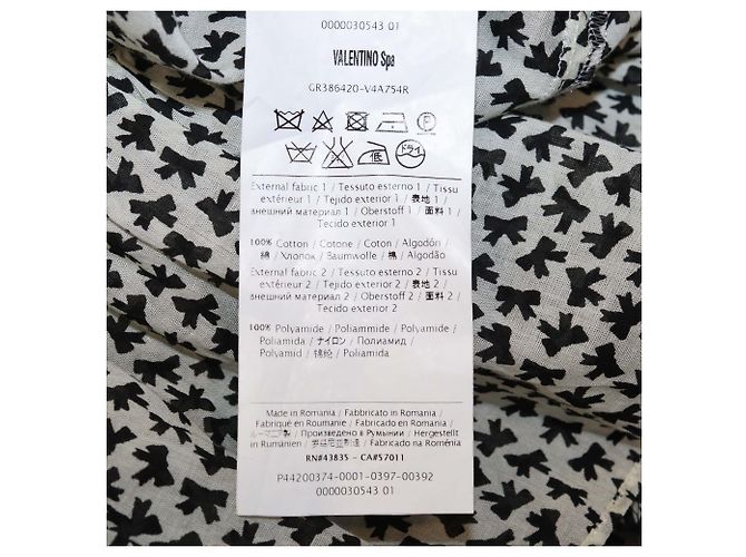 Top sin mangas plisado con estampado de lazo en algodón negro/blanco Red Valentino - vista 5