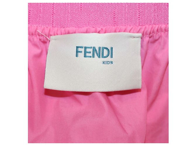 Autre Marque Fendi Kids weite Hose aus rosa Baumwollmischung mit FF-Elastikbund Pink - Ansicht 5