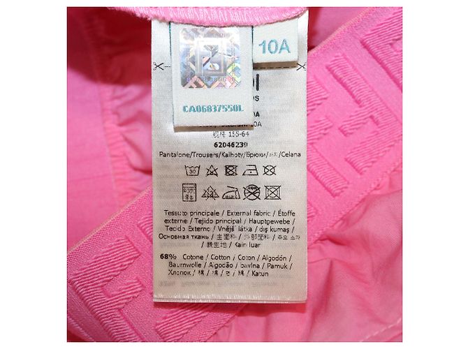 Autre Marque Fendi Kids weite Hose aus rosa Baumwollmischung mit FF-Elastikbund Pink - Ansicht 6