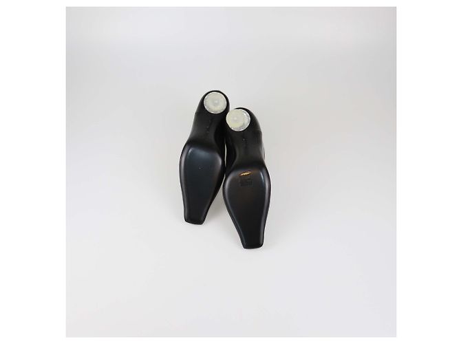 Céline Celine Black Leather Clear Spiked Heel Booties - view 6