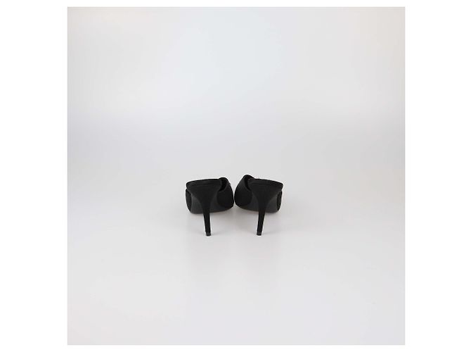Mules BB Balenciaga in raso nero e cristalli - vista 5