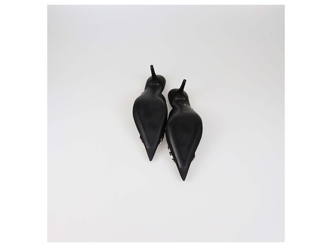 Mules BB Balenciaga in raso nero e cristalli - vista 6