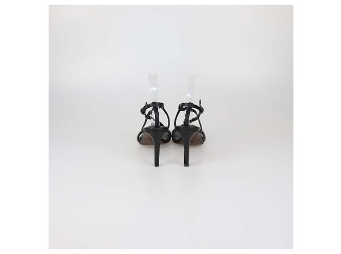 Brunello Cucinelli Knöchelsandalen aus schwarzem Leder mit Perlendetails - Ansicht 5